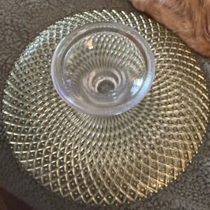 Vintage Gold Glass Dessert Stand‎ Cake Pedestal Plate Serving Display